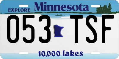 MN license plate 053TSF
