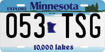 MN license plate 053TSG