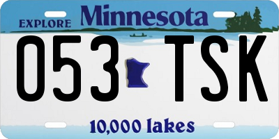 MN license plate 053TSK