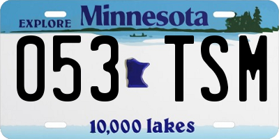 MN license plate 053TSM