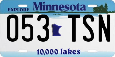 MN license plate 053TSN