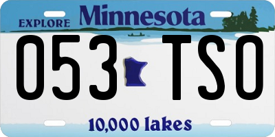 MN license plate 053TSO