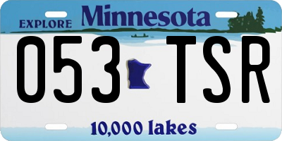 MN license plate 053TSR