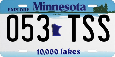 MN license plate 053TSS
