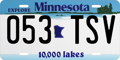 MN license plate 053TSV