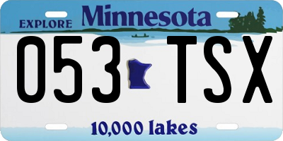 MN license plate 053TSX