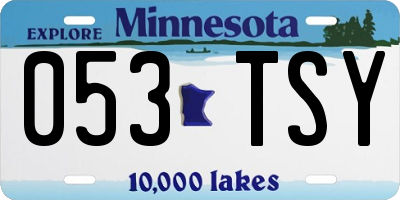 MN license plate 053TSY