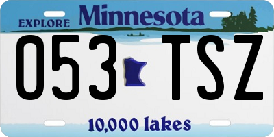 MN license plate 053TSZ