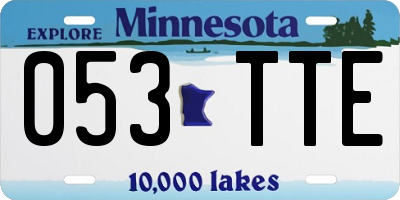 MN license plate 053TTE