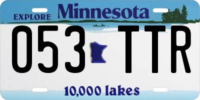 MN license plate 053TTR