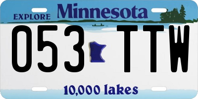 MN license plate 053TTW