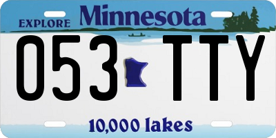 MN license plate 053TTY