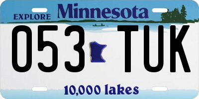 MN license plate 053TUK