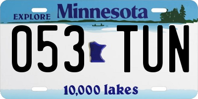 MN license plate 053TUN