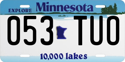 MN license plate 053TUO