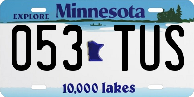 MN license plate 053TUS