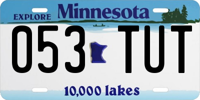 MN license plate 053TUT