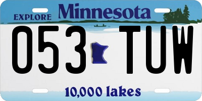 MN license plate 053TUW