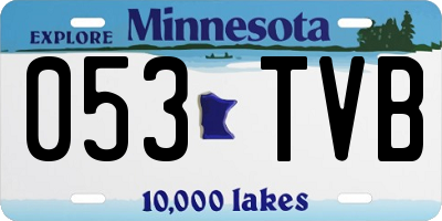 MN license plate 053TVB