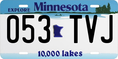 MN license plate 053TVJ