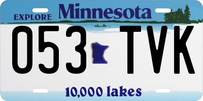 MN license plate 053TVK