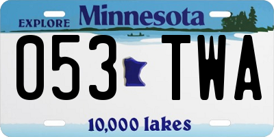 MN license plate 053TWA