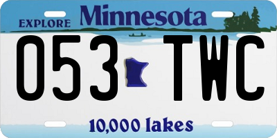 MN license plate 053TWC