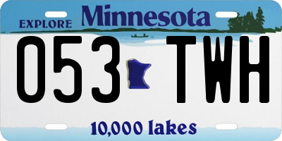 MN license plate 053TWH