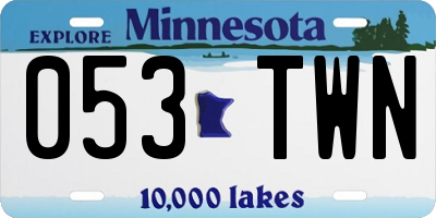 MN license plate 053TWN