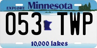 MN license plate 053TWP