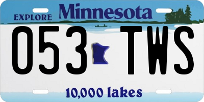MN license plate 053TWS