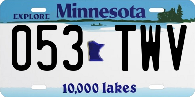 MN license plate 053TWV