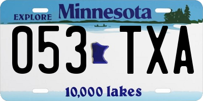 MN license plate 053TXA