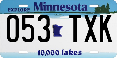 MN license plate 053TXK