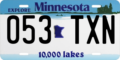 MN license plate 053TXN
