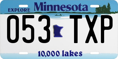 MN license plate 053TXP