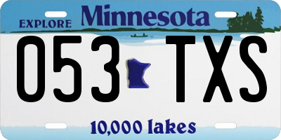 MN license plate 053TXS