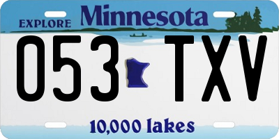 MN license plate 053TXV