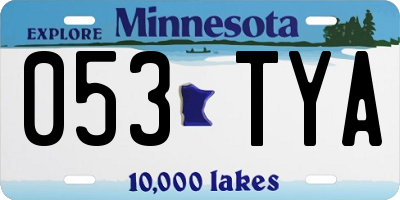 MN license plate 053TYA