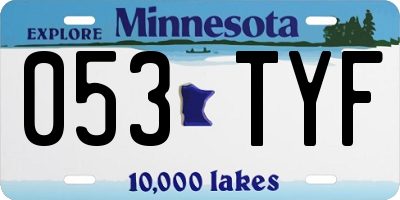 MN license plate 053TYF
