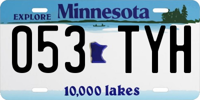 MN license plate 053TYH