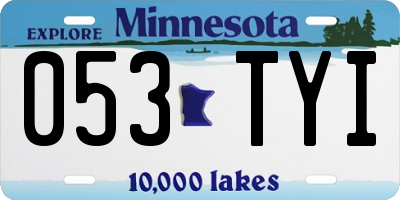 MN license plate 053TYI