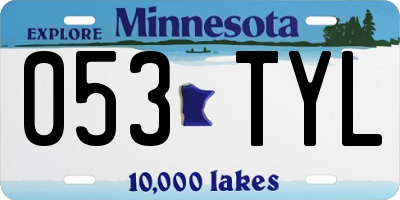 MN license plate 053TYL