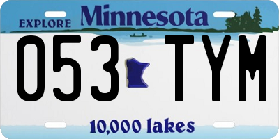 MN license plate 053TYM