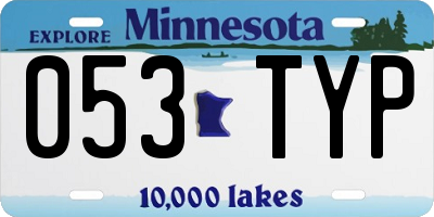 MN license plate 053TYP