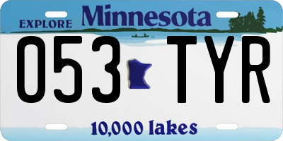 MN license plate 053TYR