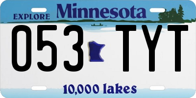 MN license plate 053TYT