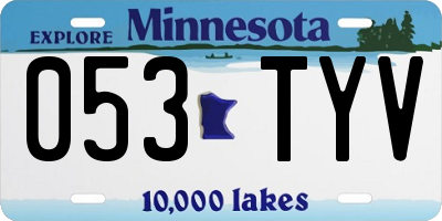 MN license plate 053TYV