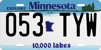 MN license plate 053TYW