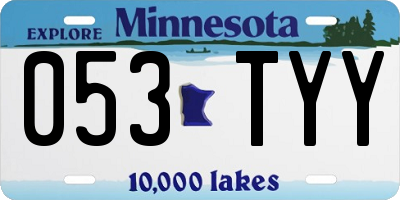 MN license plate 053TYY